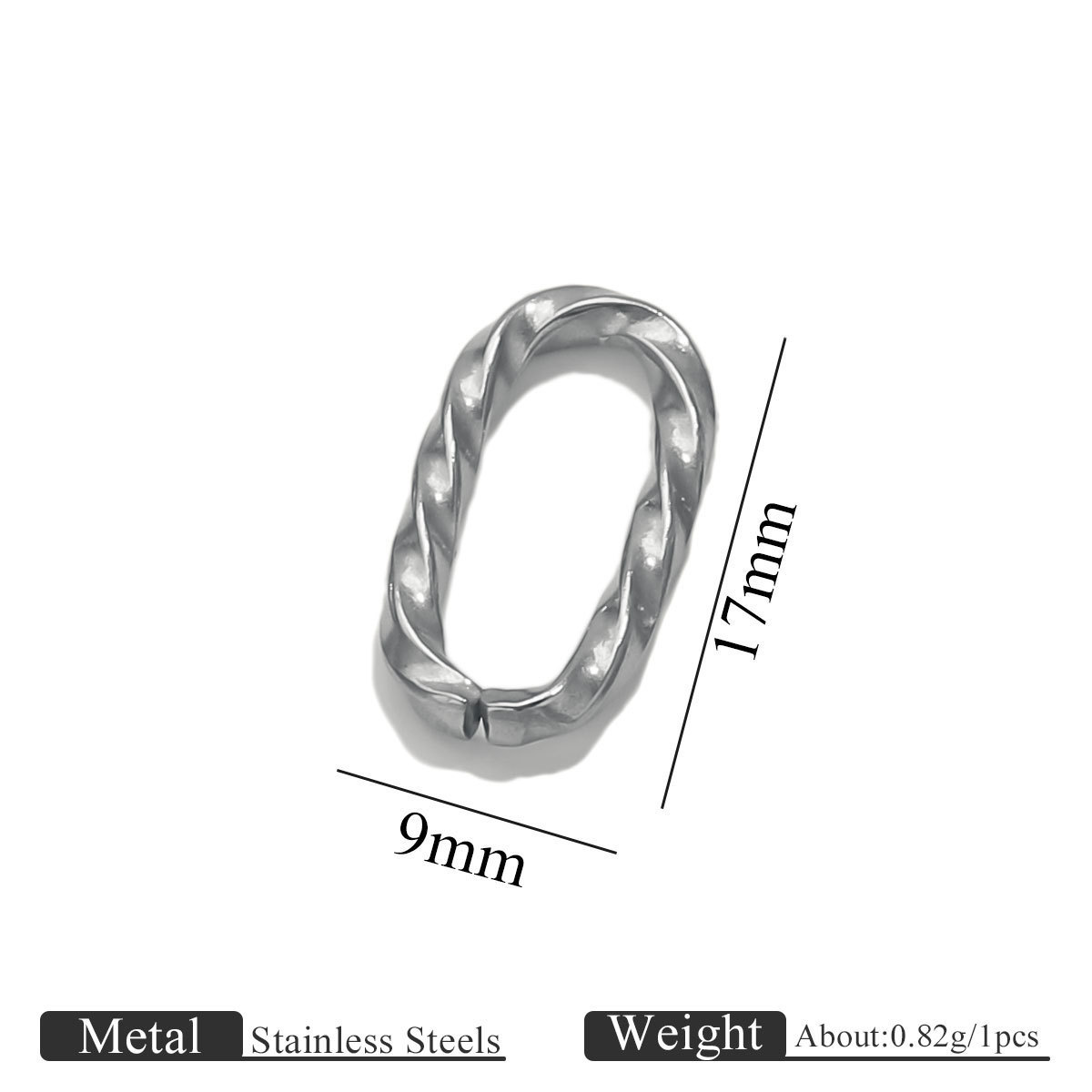 Steel silver 2.0 twisted square wire, 9.2*17