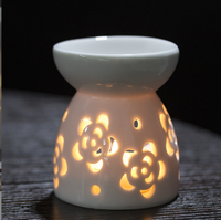 Offre Spéciale Portable blanc gris céramique bougie cire fondre brûleur populaire parfum plus chaud pour parfum Orange jasmin diffuseur
