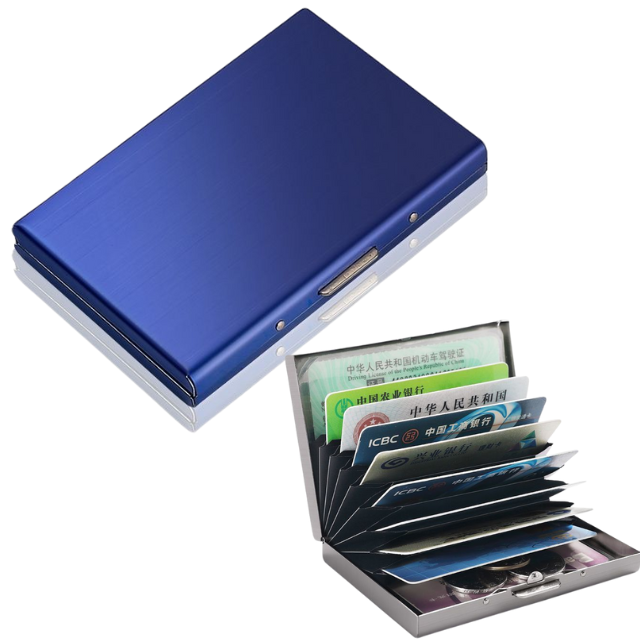 Azul (con 10 ranuras para tarjetas)