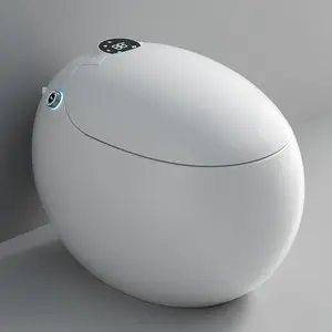 Toucador inteligente de cerâmica para banheiro, vaso sanitário inteligente em forma de ovo, armário de água automático, peça única, para banheiro