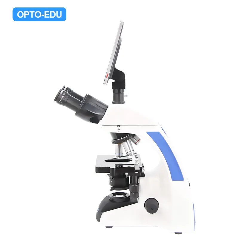 OPTO-EDU Kính Hiển Vi Kỹ Thuật Số Video Giáo Dục Sinh Học Trinocular A33.1502 HD 8.0M 1000x Với Màn Hình Lcd