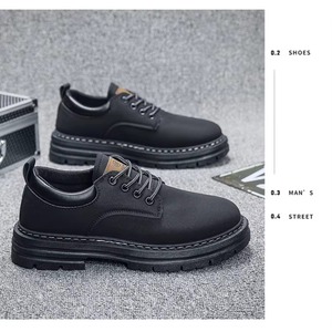 Nouvelles bottes basses résistantes à l'usure pour hommes, bottes Martin de style britannique vintage, chaussures décontractées polyvalentes à semelle épaisse - Product Image 5