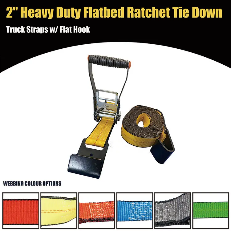 FORCENTRA 2 "X 30 'Heavy Duty Rachet Strap Com Flat Gancho de Carga Amarração Tie Down Strap