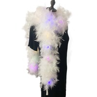 Nouveaux produits : Boas en plumes de Chandelle épaisses, lumineuses et blanches pour la décoration de sapins de Noël et les costumes d'Halloween