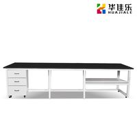 HUAJIALE Table de travail triple avec étagère inférieure et armoire mobile Ateliers de table de travail industrielle lourde