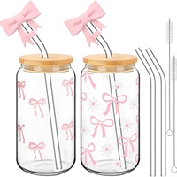 Gobelet à paille en verre borosilicate haute résistance, simple paroi, résistant aux hautes températures, design moderne, 16 oz, pour café glacé et smoothies, personnalisable