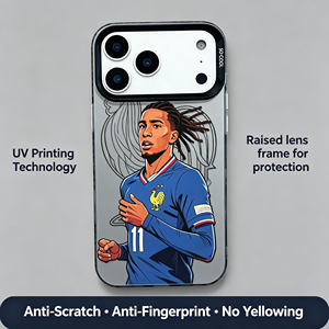 Custodia in TPU opaco con design Cartoon France <span class=keywords><strong>11</strong></span> Football Player, <span class=keywords><strong>Cover</strong></span> Premium Elegante Antiurto per <span class=keywords><strong>iPhone</strong></span> 17 16 15 14 13 <span class=keywords><strong>Pro</strong></span> Max - Product Image 2