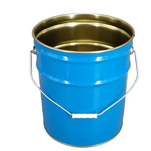 5gallon Empty Metal Pail With Metal Handle And Lock Ring Lid 20L Tin Barrel For Paint Packaging