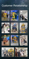 Guangzhou Nanchi Location Jaune Led Robot Costume Fête Taille Réaliste Portable Adulte Robot Danse Costume Avec Lumières Led