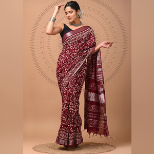 Très beau saree de mariage avec bordure Zari - Product Image 1