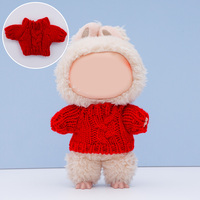 Nouvel ensemble de vêtements pour poupées miniatures de 13-17 cm - Collection Automne/Hiver - Pull en fausse fourrure tricoté - Vêtements de poupée unisexes en tissu polyester tendance
