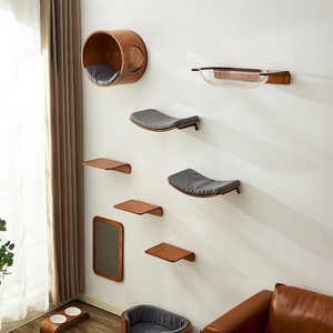 Cama de lujo para gatos montada en la pared 2025, muebles interactivos sostenibles para mascotas con nuevo estilo, estante para nido, juguetes para gatos con patrón sólido - Product Image 3