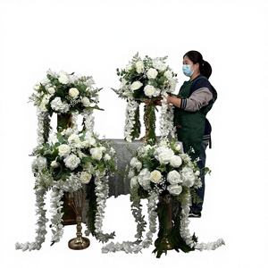 Guirnalda de Flores Artificiales de Seda para Techo, Diseño Asimétrico, Tamaño Personalizable, para Decoración de Bodas - Product Image 1