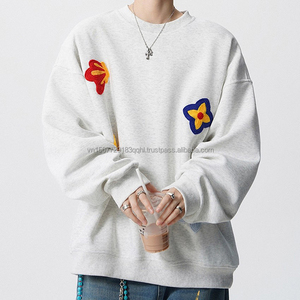 Pull tricoté à col rond brodé floral épais pour homme et femme, style décontracté et polyvalent, design ample de marque tendance - Product Image 3