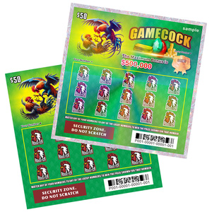 Conception de jeu unique gratuite Cartes de loterie personnalisées Carte de jeu de loterie à gratter avec film laser - Product Image 2