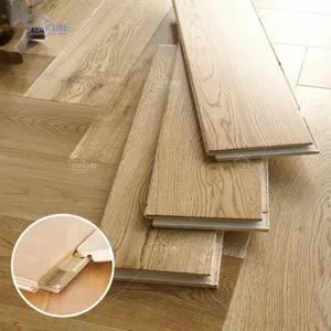 欧洲三层橡木地板piso de madera白橡木工程木地板3/4点击并锁定硬木地板