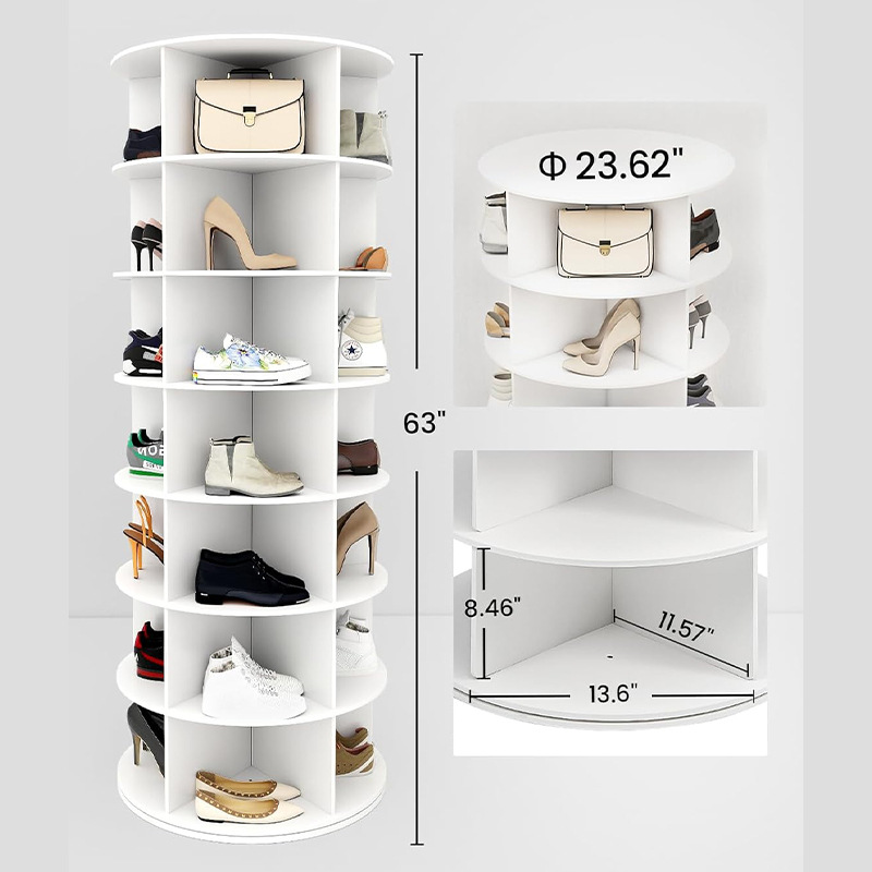 7-tier rotating shoe rack [white]