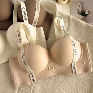 Vendita calda senza fili reggiseno senza soluzione di continuità per le donne, <span class=keywords><strong>Push</strong></span>-<span class=keywords><strong>Up</strong></span> lato di supporto raccoglie il reggiseno con motivo a lettera regolabile di sollevamento - Product Image 4