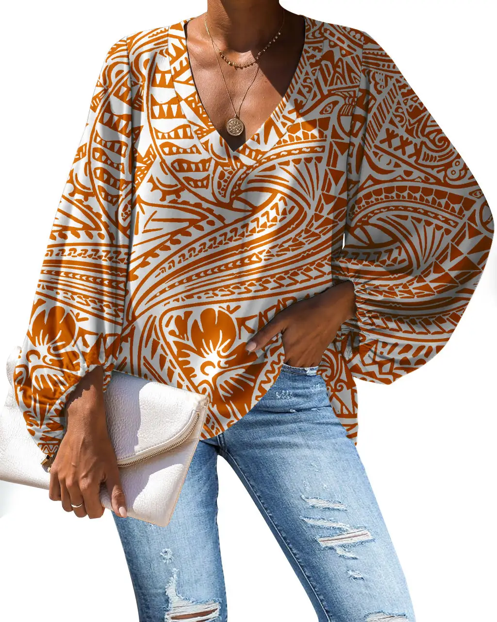 Polynesian Traditional Tribal Style Print Günstige Tops Frauen Blusen Sommer mode Damen Elegante Bluse Benutzer definierte Chiffon Bluse