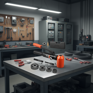 Kit de poinçonnage hydraulique 10 tonnes, 6 matrices de 1/2 à 2 pouces pour armoires électriques métalliques et panneaux de commutation - Product Image 2