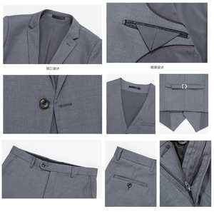 Costumes de bureau formels 3 pièces personnalisés pour hommes, <span class=keywords><strong>blazer</strong></span> d'affaires unisexe respirant de l'usine de vêtements, options de <span class=keywords><strong>taille</strong></span> plus disponibles - Product Image 5