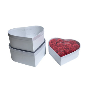 Hình trái tim PVC bao phủ Hộp quà tặng, ba mảnh thiết lập cho đám cưới Hoa sắp xếp, vĩnh cửu Xà phòng hoa hộp, Hộp quà tặng - Product Image 4