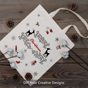 Bolsa de lona de algodón extra grande personalizada reutilizable ecológica Transferencia de Calor patrón de letras impresión cierre de cremallera hombro - Product Image 3