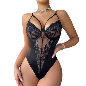 Lingerie Teddy Sexy pour Femmes, Combinaison en Dentelle et Résille Sensuelle pour Filles de 18 Ans et Plus, Sous-vêtements Transparent à Décolleté en V - Product Image 5