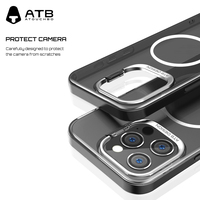 ATB vente en gros nouveau porte-anneau magnétique Invisible TPU + PC étanche antichoc facile à installer étui de téléphone anti-empreintes digitales pour