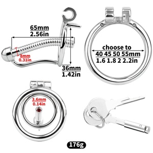 Dispositivos de Castidad Masculina de Acero Inoxidable FRRK, Jaula para Pene con Catéter Uretral, Anillo de Bloqueo para Pene, Juguetes Sexuales para Hombres, Cinturón de Castidad - Product Image 2