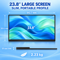 Moniteur portable 23,8 pouces pour ordinateur portable, OEM ODM, 120Hz, 144Hz, 1080P, 2.5K, 4K, personnalisé, IPS, support métallique, double USB C, pour jeux PC et travail