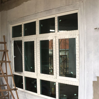 Fenêtre à battants en PVC de haute qualité, ouverture horizontale, design minimaliste, verre trempé, persiennes en fibre de verre, insonorisée, villa