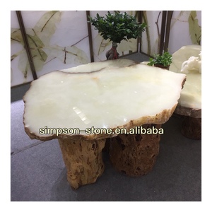 หินออนิกซ์สีเขียวสำหรับโต๊ะอาหารและโต๊ะกาแฟทรงกลม - Product Image 5