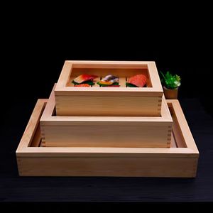 Bandeja de madera para sashimi con compartimento para hielo, para cocina japonesa, salmón, mariscos, carne de res, rollos de cordero, bandeja para servir, color madera natural - Product Image 3