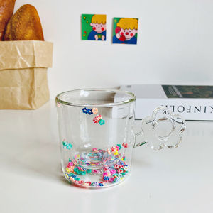 Taza <span class=keywords><strong>de</strong></span> <span class=keywords><strong>café</strong></span> <span class=keywords><strong>de</strong></span> vidrio <span class=keywords><strong>de</strong></span> borosilicato alto <span class=keywords><strong>de</strong></span> color transparente <span class=keywords><strong>de</strong></span> 250ml con mango <span class=keywords><strong>de</strong></span> flor taza <span class=keywords><strong>de</strong></span> <span class=keywords><strong>arena</strong></span> movediza <span class=keywords><strong>de</strong></span> doble cap - Product Image 3