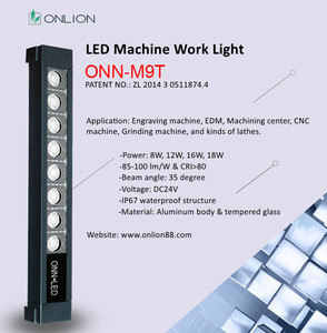 ONN-M9T Luce da Lavoro LED Sottile di Alta Qualità IP67 Impermeabile 24V, Illuminazione per Macchine CNC, Logo Stampato - Product Image 6