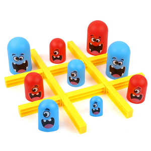 Jeu de société Parent-Enfant Tic Tac Toe avec pièces de poupée rouges et bleues, jouet éducatif pour enfants - Product Image 1