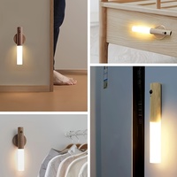 Lampe de nuit magnétique rechargeable à LED avec capteur de mouvement intelligent, en ABS+PC, pour mur, armoire de cuisine, escalier