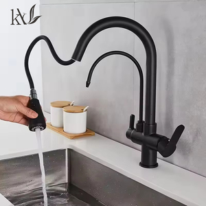 Yake 3-in-1 hiện đại Brass Vòi Nước Nhà Bếp vòi duy nhất vòi nước bằng chứng giật gân thiết kế kép xử lý kéo phun lọc bồn rửa Vòi Nước Nhà Bếp - Product Image 3