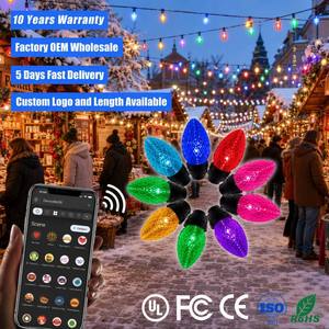 24V C9 Led Christmas <b>Lights</b> Bulb Warm White Ip65 <b>Waterproof</b> Rgbw Changing Christmas String <b>Lights</b> for Commercial Garden - Product Image 1