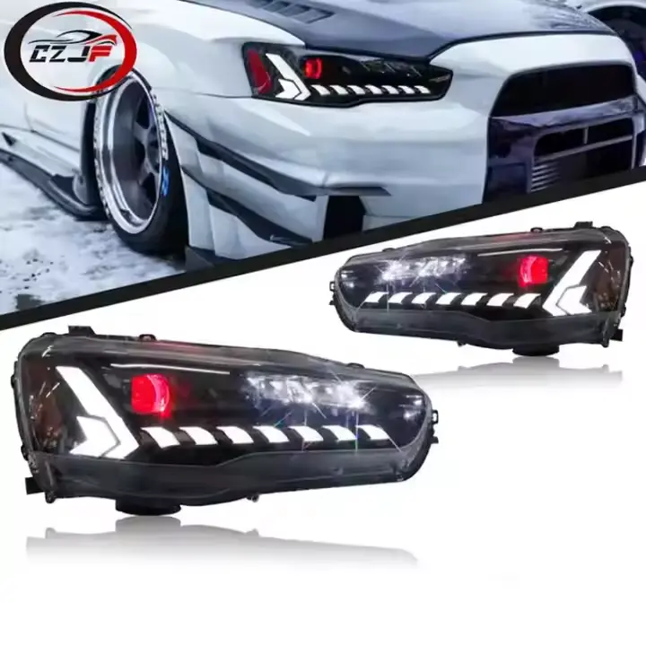 CZJF Mitsubishi Lancer için LED farlar 2008 2009 2010 2011 2012 2013 2014 2015 2016 2017 2018