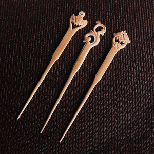 Bamboo Hair Forks Handmade Floral Design For Women Daily Use - Product Image 3