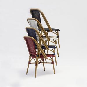 Chaise de bistrot français en rotin <span class=keywords><strong>Paris</strong></span> Restaurant en <span class=keywords><strong>bambou</strong></span> Hôtel <span class=keywords><strong>Bar</strong></span> Salle à manger Mobilier d'extérieur Chaise de jardin empilable Patio - Product Image 3