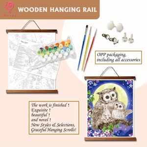 Paint Your Own <b>Canvas</b> Kit** Owl Family Moon Night Floral Tree DIY Wall Art Decor 40x50cm - Product Image 5