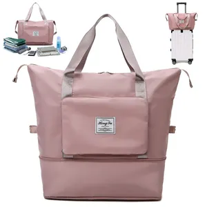 Custom Logo Large Capacity Foldable Gym Travel Bags Waterproof Luggage Tote Travel Duffle Bag