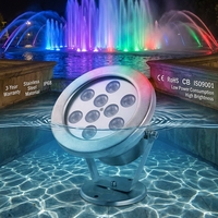 Projecteur LED RGB Submersible de Qualité Marine SS316L IP68 Étanche 12V 24V DMX pour Fontaines et Projets Piscine/Étang