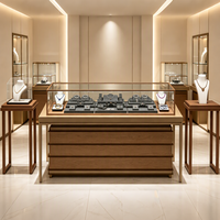 Comptoir de présentation de bijoux en bois avec vitrine en verre trempé et tiroirs de rangement pour magasin de bijoux haut de gamme