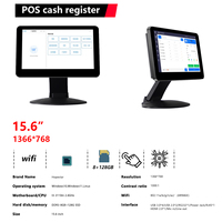 Máquina portátil Windows 10/11 Pos Pantalla táctil Pantalla única 8 + 128GB Máquina de Punto de Venta de escritorio de 15,6 pulgadas