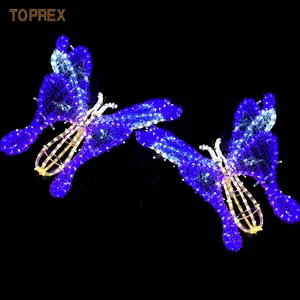 Toprex High Quality 3D Acrylic Butterfly Customized Christmas Motif Light with LED Light Source for Holiday Lighting