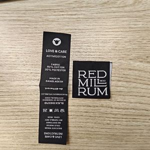 Wholesale Free Sample Custom High Quality Polyester Woven Tag Labels for Shorts <b>Strap</b> Custom Loop Center Fold Label - Product Image 1